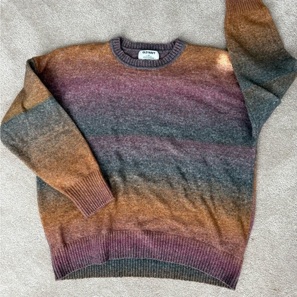 Old Navy Warm Color Block Crewneck Sweater - Picture 1 of 4